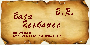 Baja Resković vizit kartica